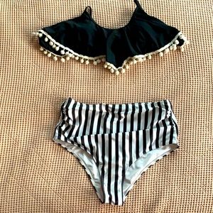Super funky high waist striped bikini